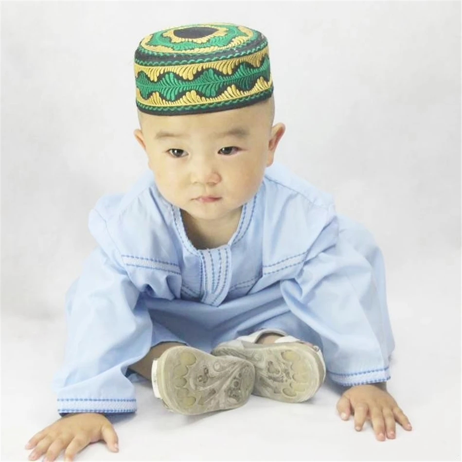 Kids Muslim Clothing Islamic Boys Abaya Dubai Kaftan Jubba Thobe Eid Mubarak Prayer Saudi Arabia Blouse Toddler Robes Dress Robe