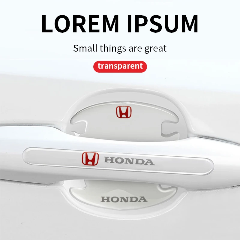 

4/8Pcs Transparent Car Door Bowl Handle Protector Stickers For Honda Accord Civic CR-V CR-Z CRX MUGEN ACURA CL CSX ILX MDX NSX