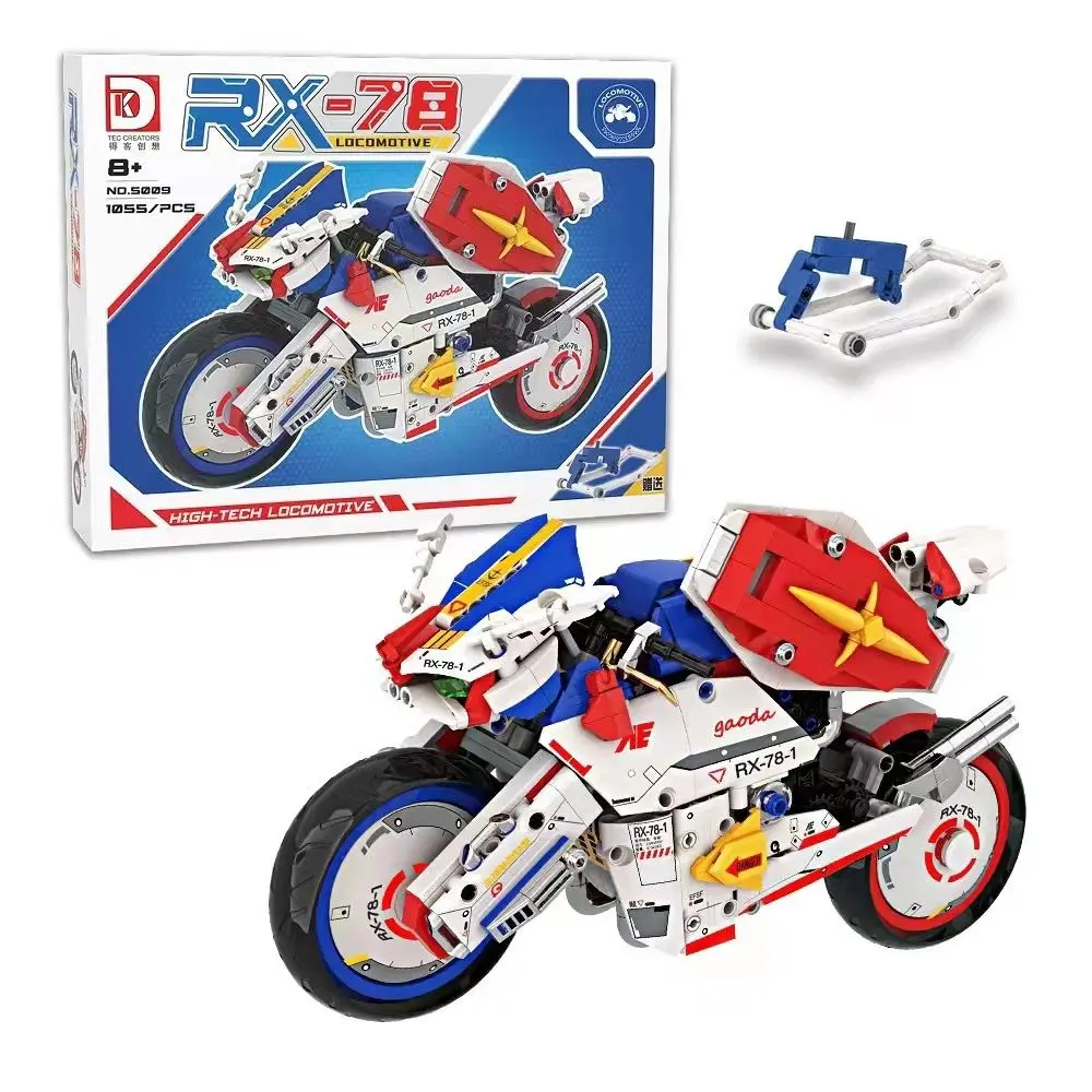 

Anime Motorcycle MOC Locomotive Model Building Blocks Autocycle Scooter Bricks High Tech Vehicle Toy Kit Gift Boys Friends