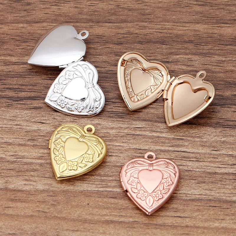 4Pcs Wholesale Platinum 20mm*23mm Vintage Photo Frame Charm&Pendant Photo Locket Frame For DIY Necklace Jewelry Making Accessory