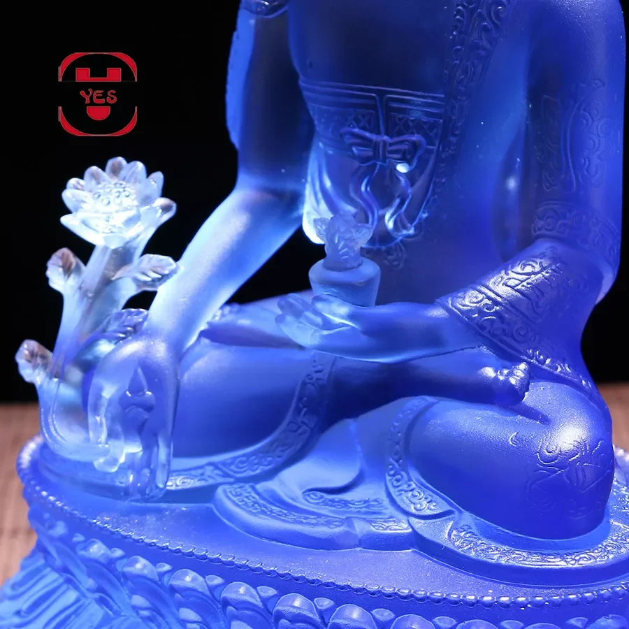 

Цветные глазурованные статуи Будды-Фармацевтика, скульптуры, религия, медитация, Будда, устранение бедствия, Продленная жизнь, благословен...