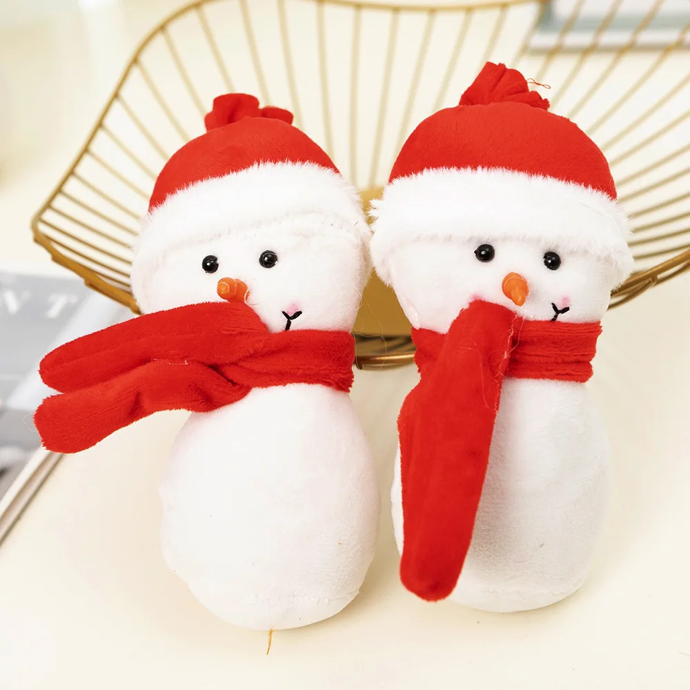 

1 Pcs Santa Claus Figures Snowman For Children Baby 15CM Soft Doll Birthday Wedding Party Decor Company Event Christmas Gifts