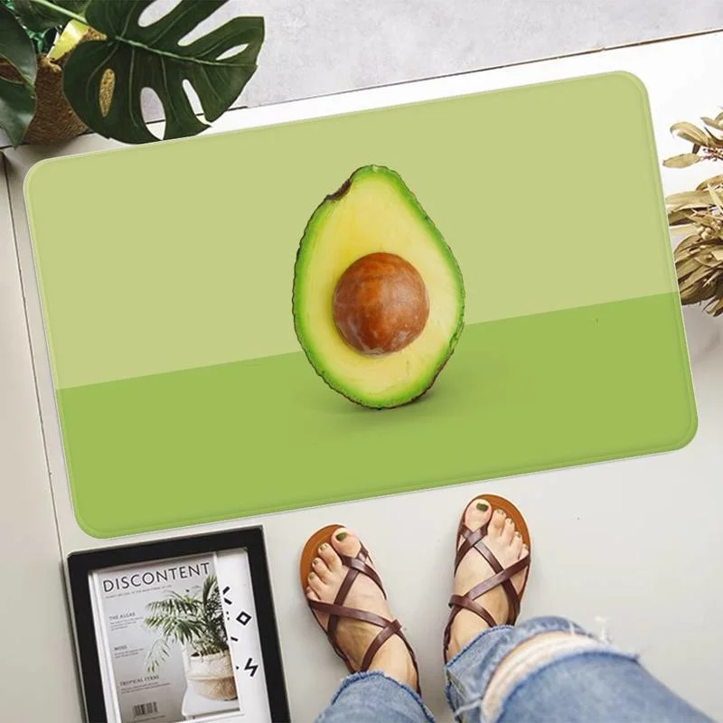 

Bathroom Carpet Flannel Soft Rug Floor Doormat Hallway Bedroom Mats Cartoon Decoration Avocado Area Rugs Room Carpets Prayer Rug