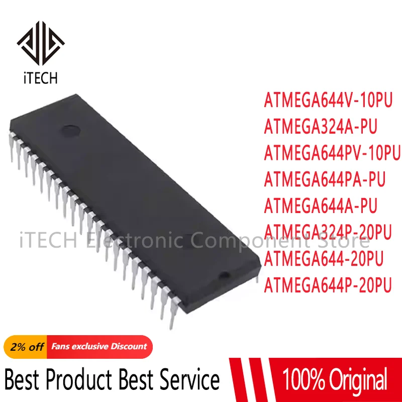

100% New Original ATMEGA644P-20PU ATMEGA644-20PU ATMEGA324P-20PU ATMEGA644A-PU ATMEGA644PA-PU ATMEGA644PV-10PU ATMEGA324A-PU