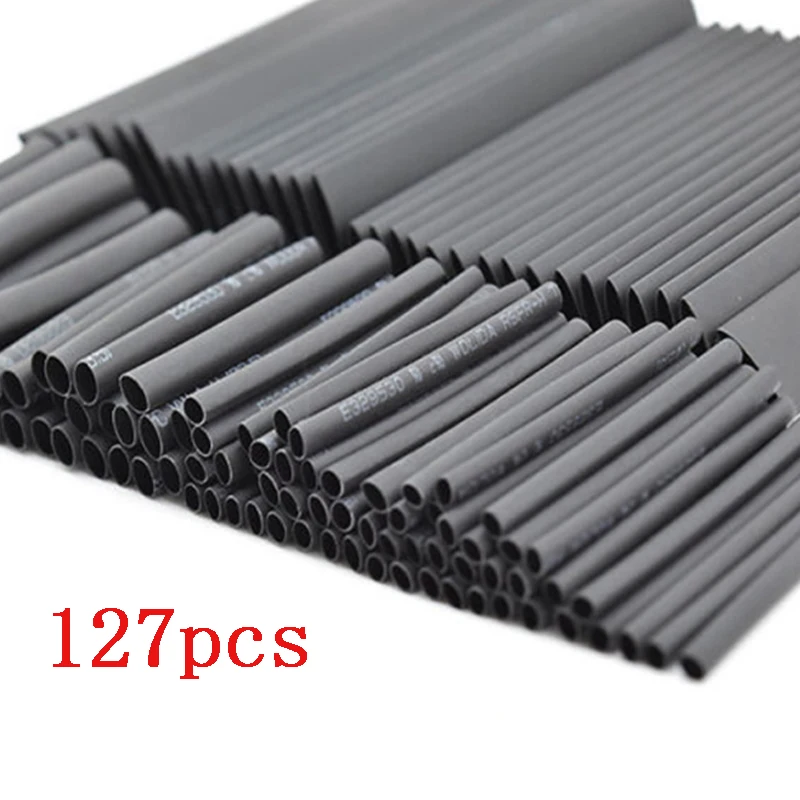 

127/164pcs Thermoresistant Tube Kit Shrinking Wrapping Assorted Polyolefin Insulation Sleeving Heat Shrink Butt Wire Cable 2:1