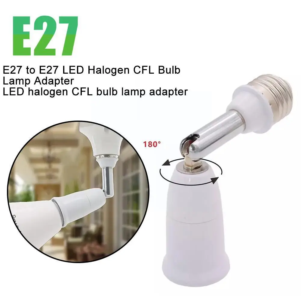 

New Flexible E27 to E27 LED Lamp base Bulb Socket With PC+ Converters aluminum 10CM White Light Holder Extension K6M8