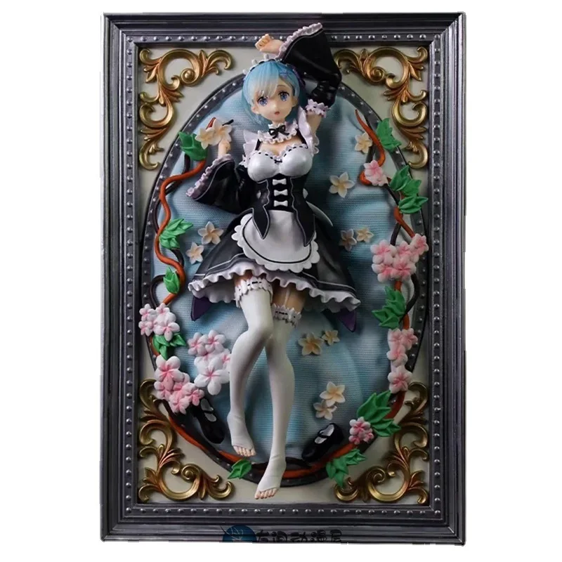 Экшн-фигурка аниме 31 см чулки ОЗУ горничная наряд фоторамка Rem сексуальная