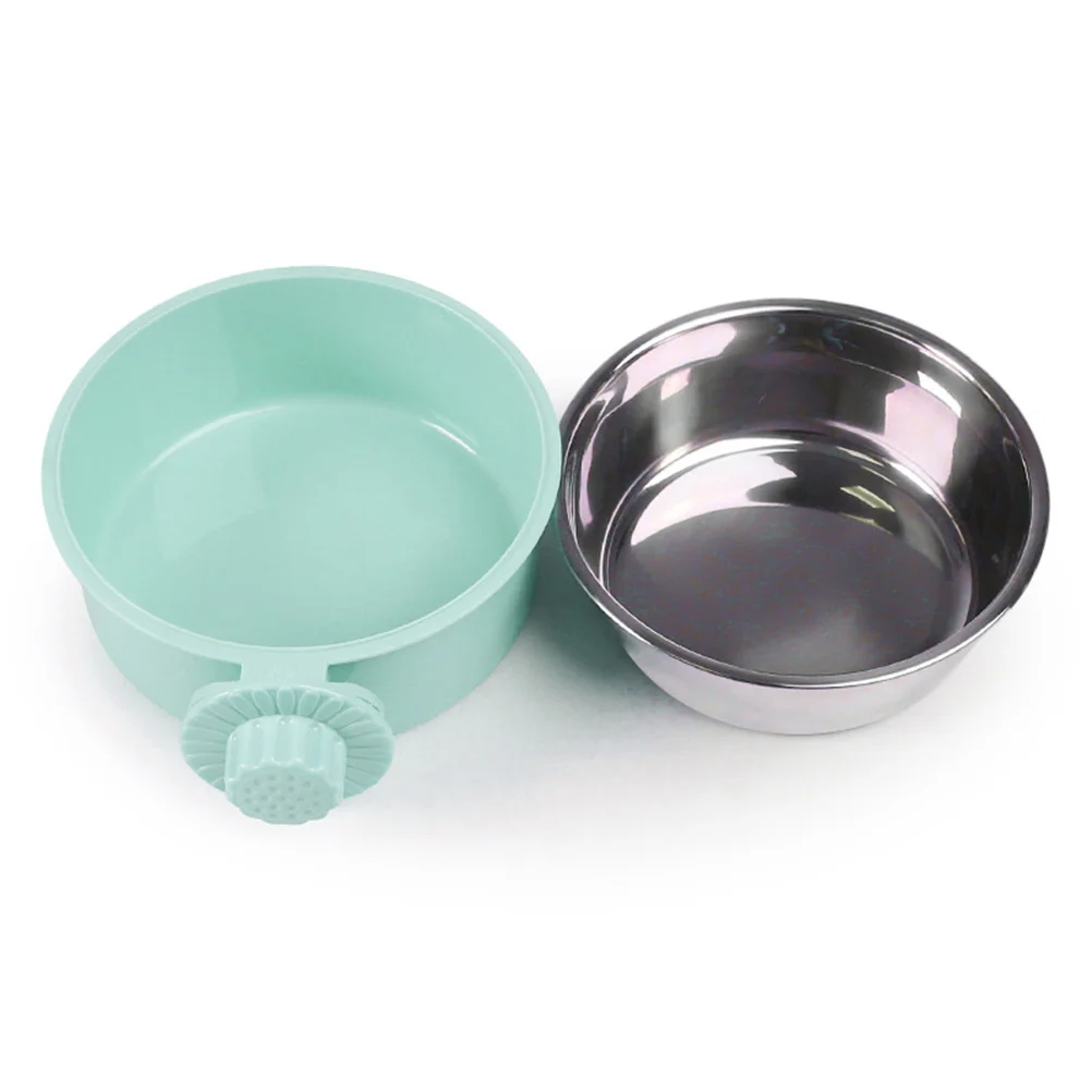 

Bird Cage Food Water Dispenser Kennel Bowl Cups Pet Feeder Crate Dog Bunny Feeding Stainless Steel Hanging