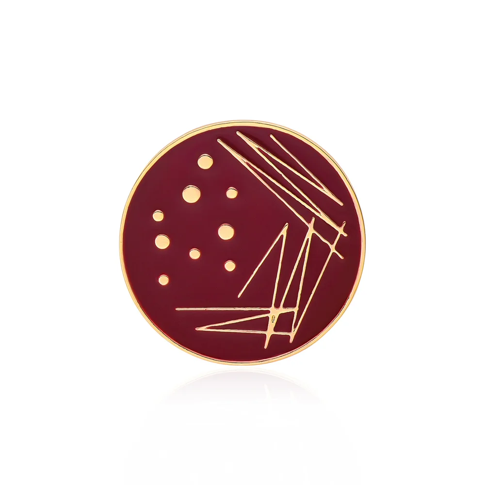 

Lab Petri Dish Red Enamel Pin Round Exquisite Shiny Gold Plated Brooch Chemical Laboratory Microorganism Scient Jewelry Badge