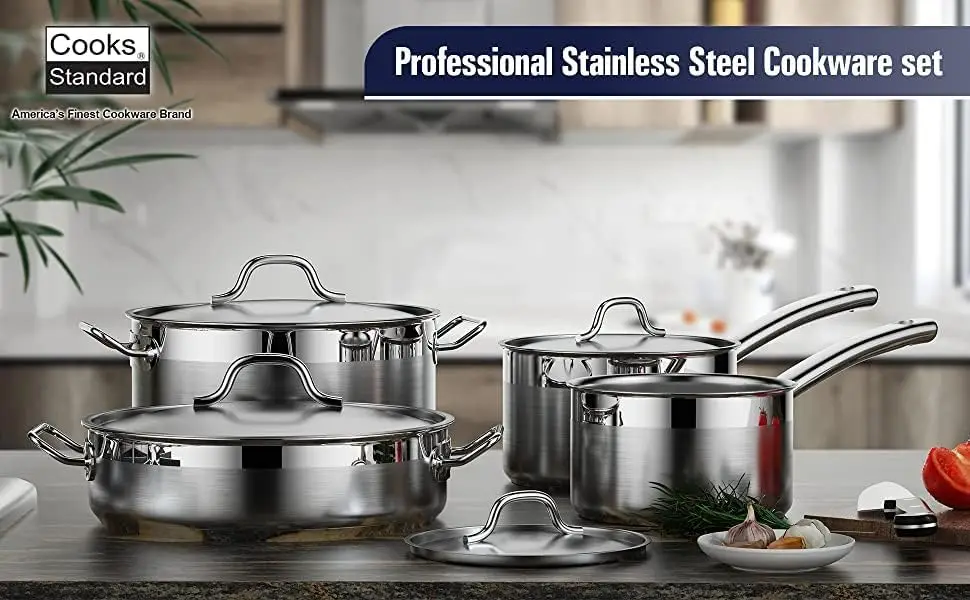 

Stainless Steel Cookware Set 8PC, 8 PC, Silver