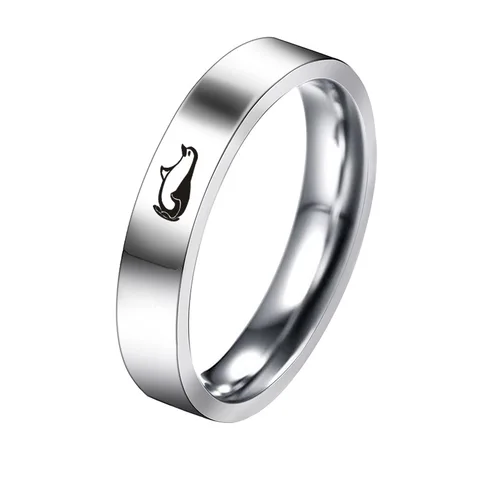 Кольцо с маленьким Пингвином из нержавеющей стали, кольца с изображением пингвина, руки, сердца, жеста для мужчин и женщин, ювелирные изделия для рук YLQ10077