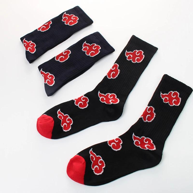

Anime Naruto Ninja Cosplay Socks Cartoon Red Cloud Akatsuki Characters Adult Children Students Cotton Sock Stocking Hose Gift