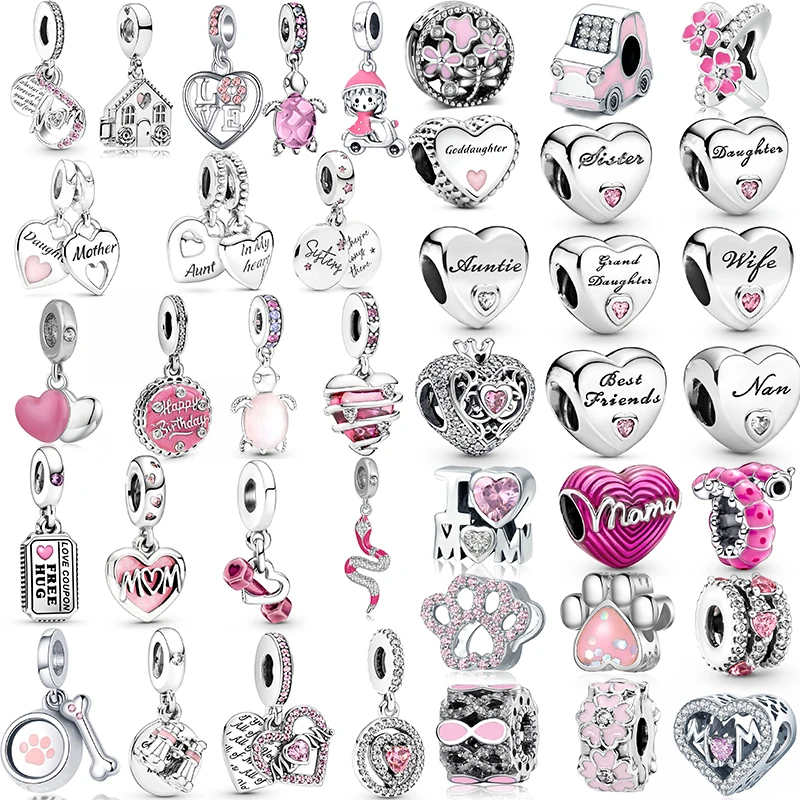 

2 шт./лот Роскошные бусины с подвесками в виде сердца для друзей, жены, мамы, браслеты «сделай сам», ожерелья для женщин, мужчин, девушек, «сдел...