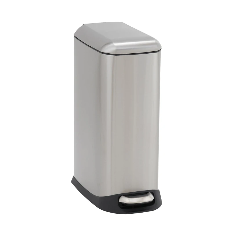 20 Liter / 5 Gallon Small Bathroom or Kitchen Stainless Steel Slim Step On Trash Can