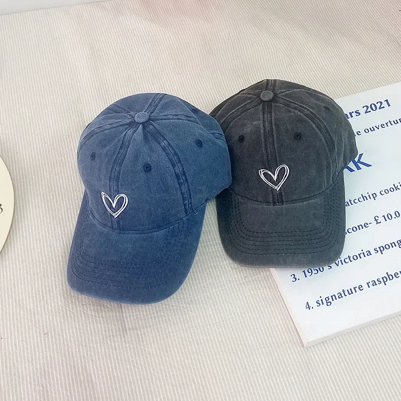 Детские Бейсболки С Вышивкой В Виде Сердца Хлопковые Солнцезащитные Кепки