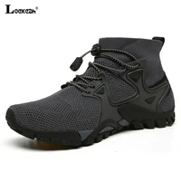 men breathable upstream wear resistant sneakers male non slip trekking hiking shoe comfortable fitness sports outdoor footwear