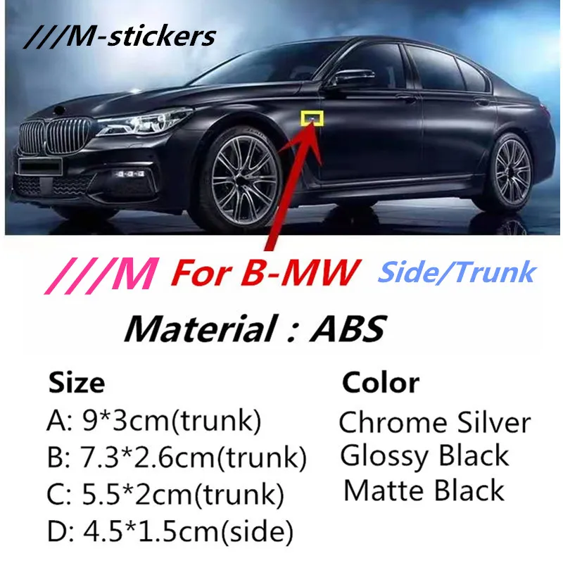 

M Sport Car Emblems Sticker Badge Wing Side Fender Decals For M1 M2 M3 M4 M5 M6 M7 M8 E36 E92 E30 E34 E70 E87 E60 E90 E46 E39