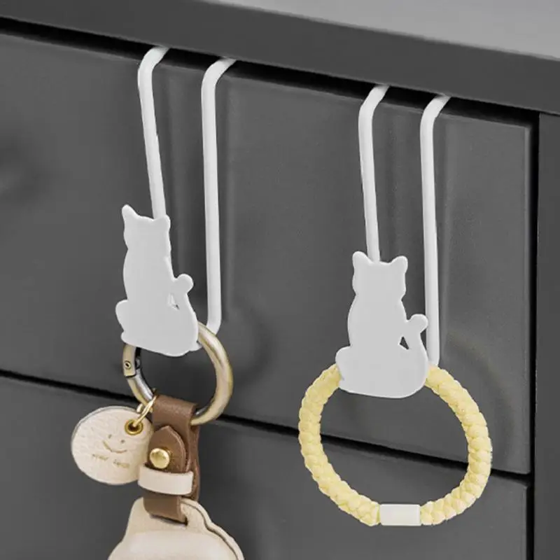 Крючки для дверей шкафа Крючок полотенец ванной комнаты с кошачьим дизайном 2X