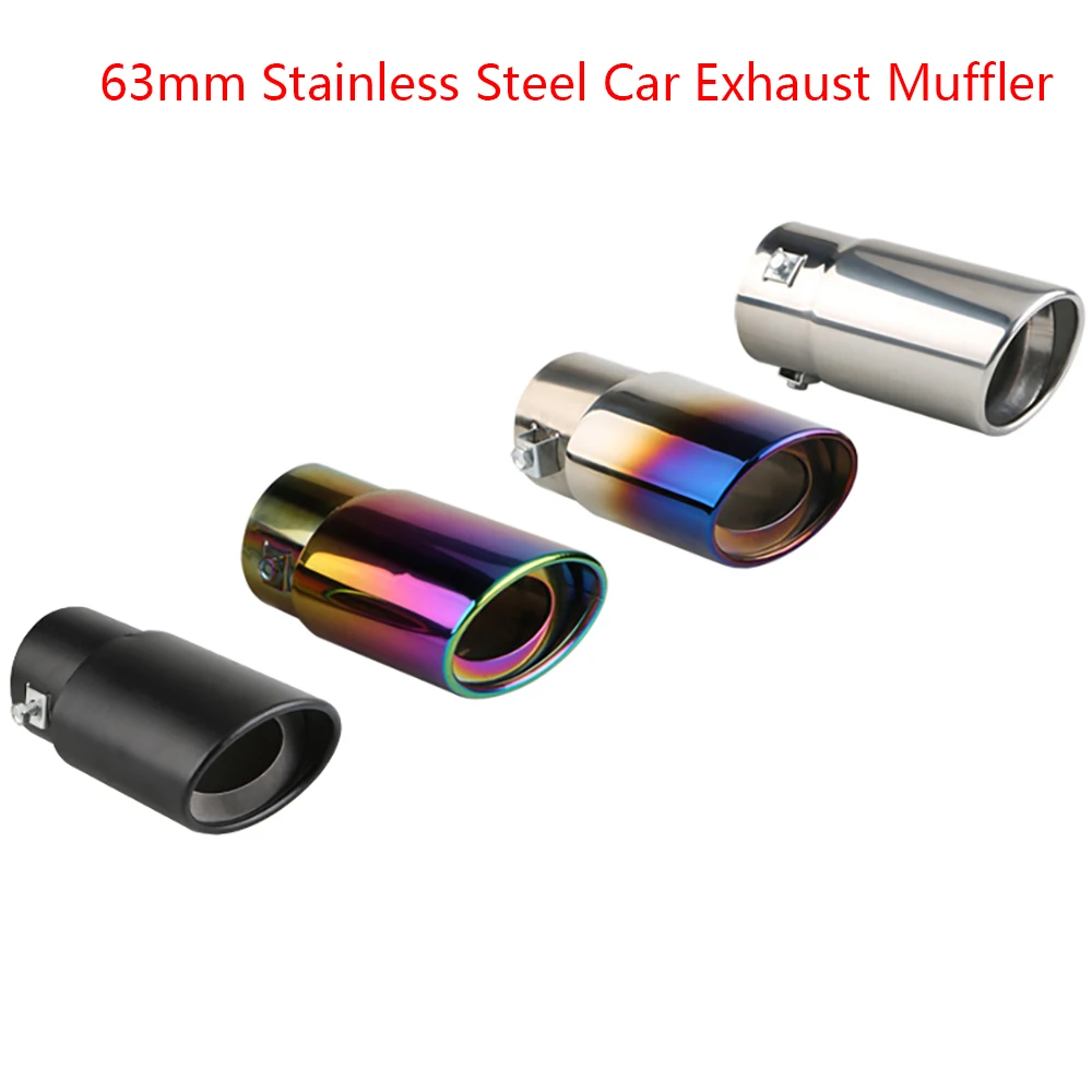 

Universal 63mm Stainless Steel Car Exhaust Muffler Tip Round AUTO Tail Rear Chrome Round Exhaust Pipe Tail Muffler Tip Pipes