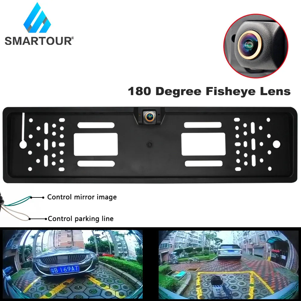 

Автомобильная камера заднего вида Smartour 1080P, рамка номерного знака европейского стандарта, ночное видение, резервное копирование автомобиля...