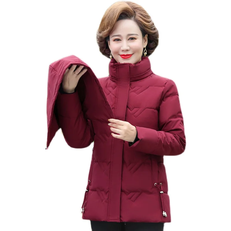 Middle-Aged Elderly Short Fashion Padded Coat Women's Down Padded Jacket Padded Jacket Mother's Thick Winter New Coat
