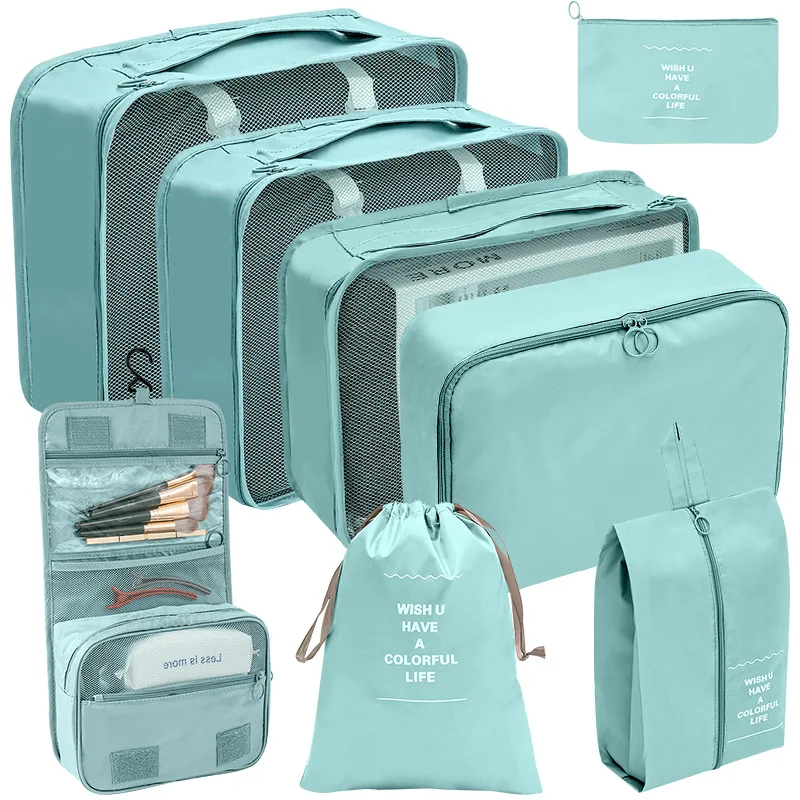 

8-piece Travel Colthes Storage Bag Packing Cubes for Suitcases Portable Luggage Organizer