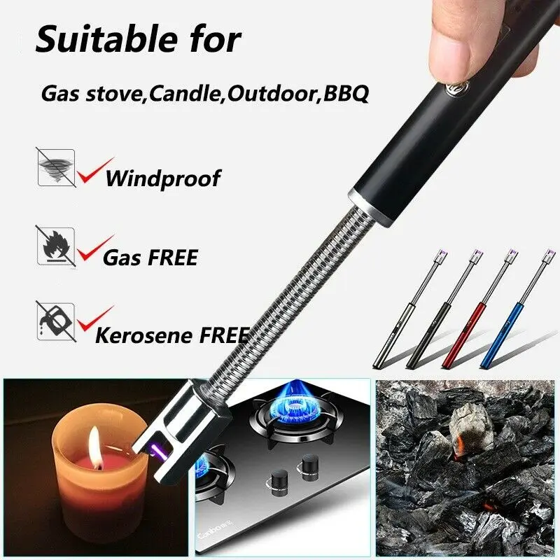 

USB Electric Rechargeable ARC Flameless Windproof Plasma Lighter Aluminum Metal