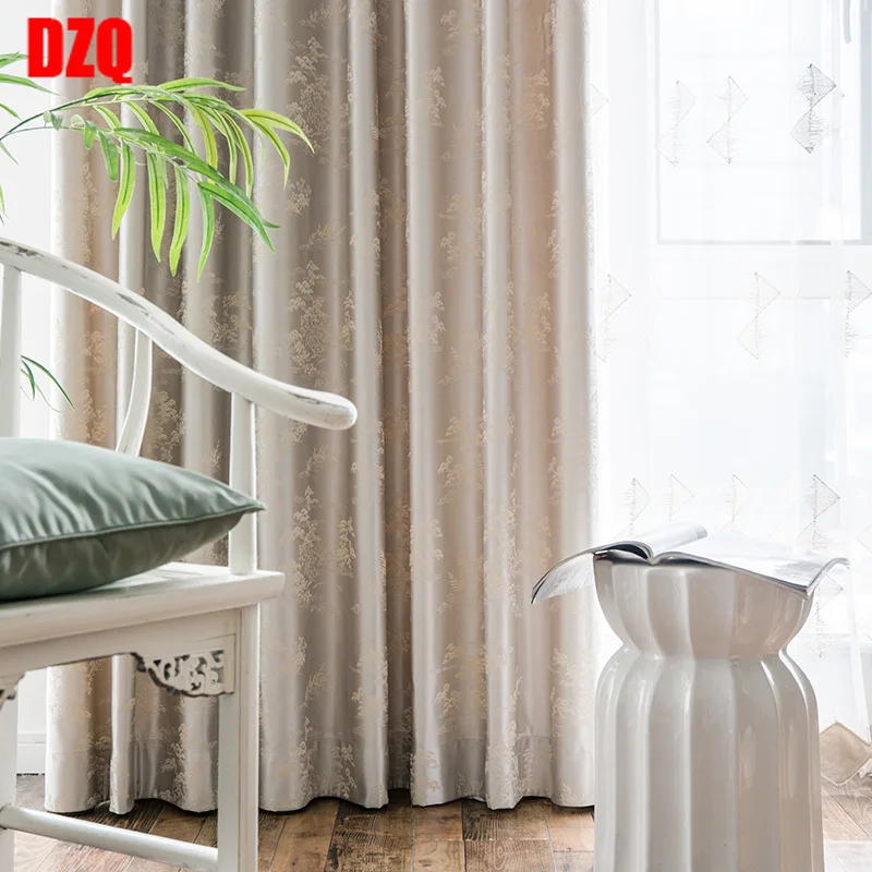 

Жаккардовые занавески в простом стиле, шторы блэкаут бежевого цвета для гостиной, спальни, занавески для окон, домашний декор