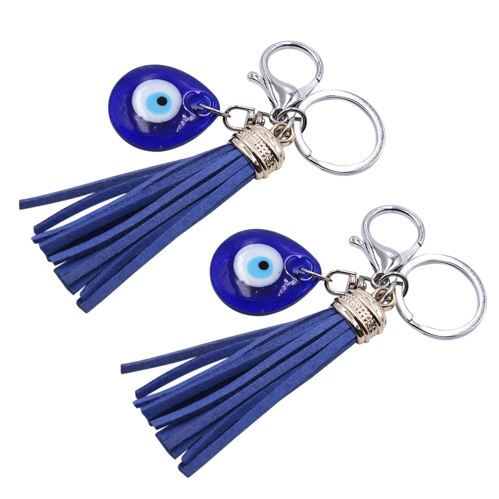 

2Pcs Blue Evil Eyes Hanging Keychain Evil Eye Keyring Pendant Keyring Gift Supplies