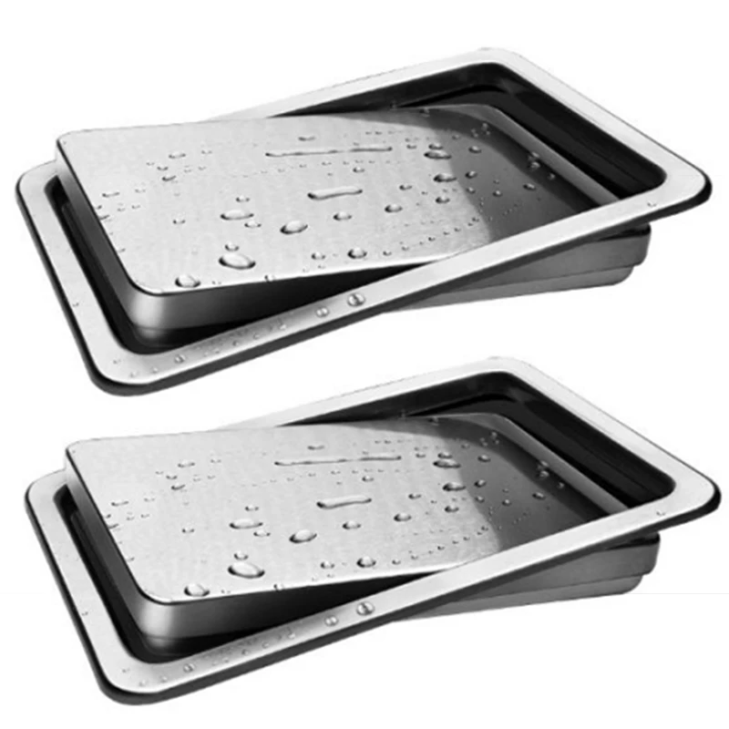 

2X Stainless Steel Garbage Flap Lid Trash Bin Cover Flush Built-In Balance Swing Flap Garbage Lid A