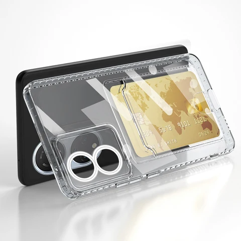 Прозрачный Футляр для карт, чехол для сотового телефона Huawei Nova 8i Honor 50 Lite X7 X8 X9 Paly 30 Plus 6T Pro, противоударный мягкий чехол