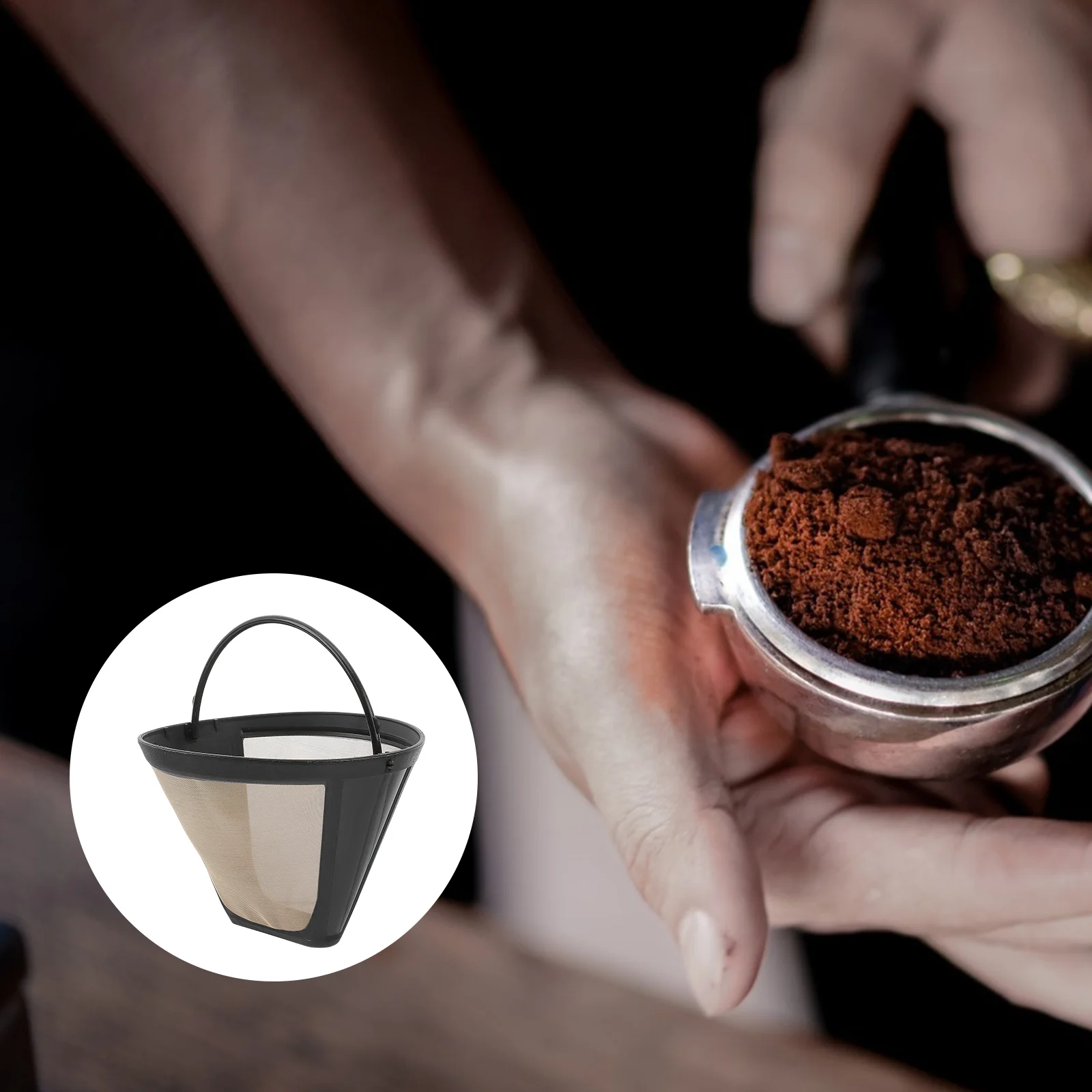 

1pc Coffee Filter Cone Shape Stainless Steel Mesh Basket Coffee Pods Coffee Leach for Coffee Machine Cafe