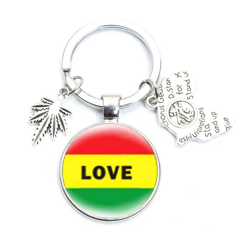 Брелок Jamaica певица Боб Марли регги музыкальная песня One Love стеклянный купол в