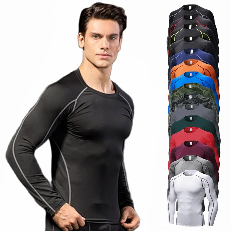 

Men Sport Long Sleeve T Shirts Sweatshirts Compression Yoga Tights Training Fitness Running Jogging Top Bodybuilding Activewear