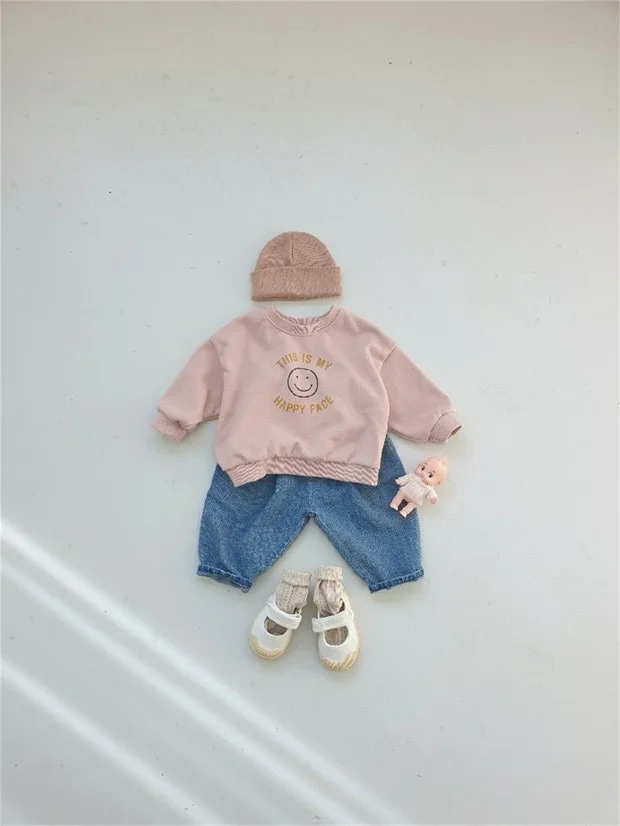 2022 Spring New Baby Loose Denim Pants Fashion Infant Girls Dot Print Trousers Cute Toddler Boys Jean Pants Baby Clothes