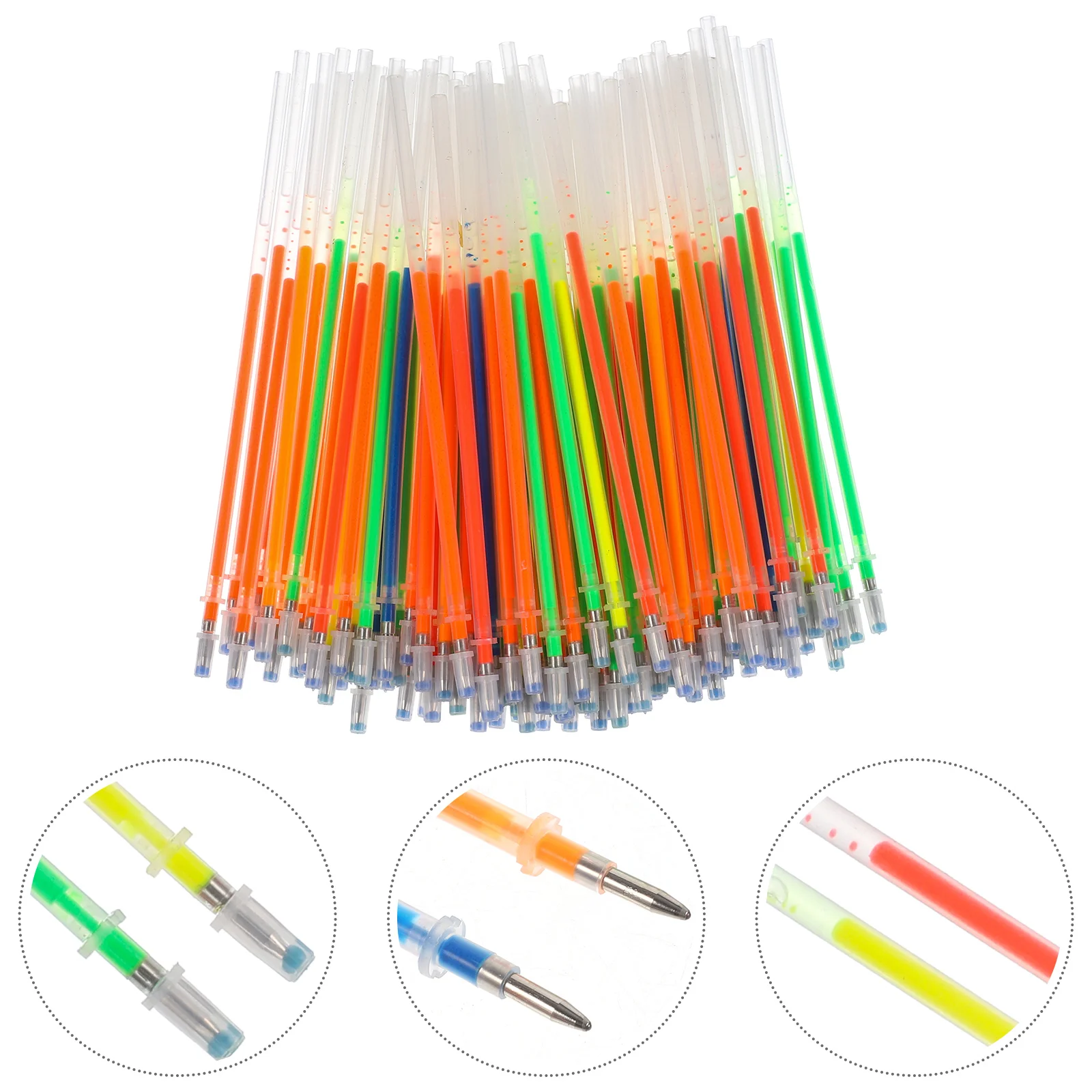 

100 шт., пластиковые гелевые ручки с металлическими чернилами