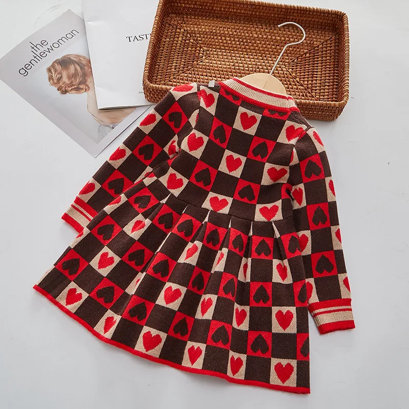 

Toddler Girl Winter Knitted Dress Christmas Dress for Baby Girl Warm Clothes 2022 New Brand Clothes Kids Thick Dress