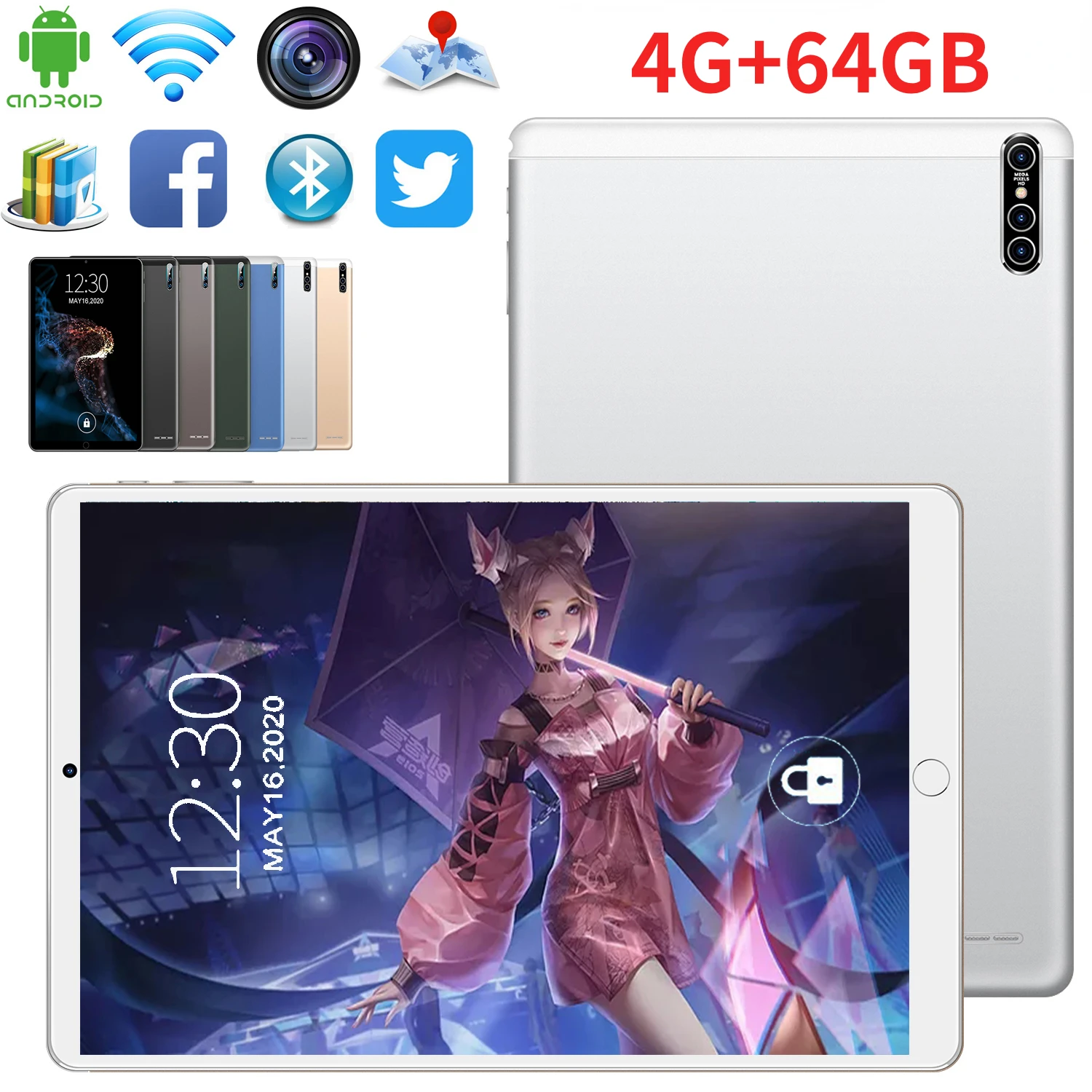 2023 New Products In Stock 4G+64GB Tablet PC 10.1 inch Ultra-clear Screen Android 9.0 Dual Card Dual Standby 4G Network