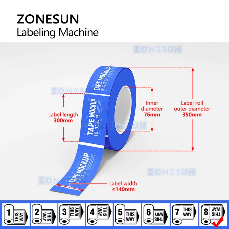 ZONESUN Автоматическая этикетировочная машина для круглых бутылок пластиковая