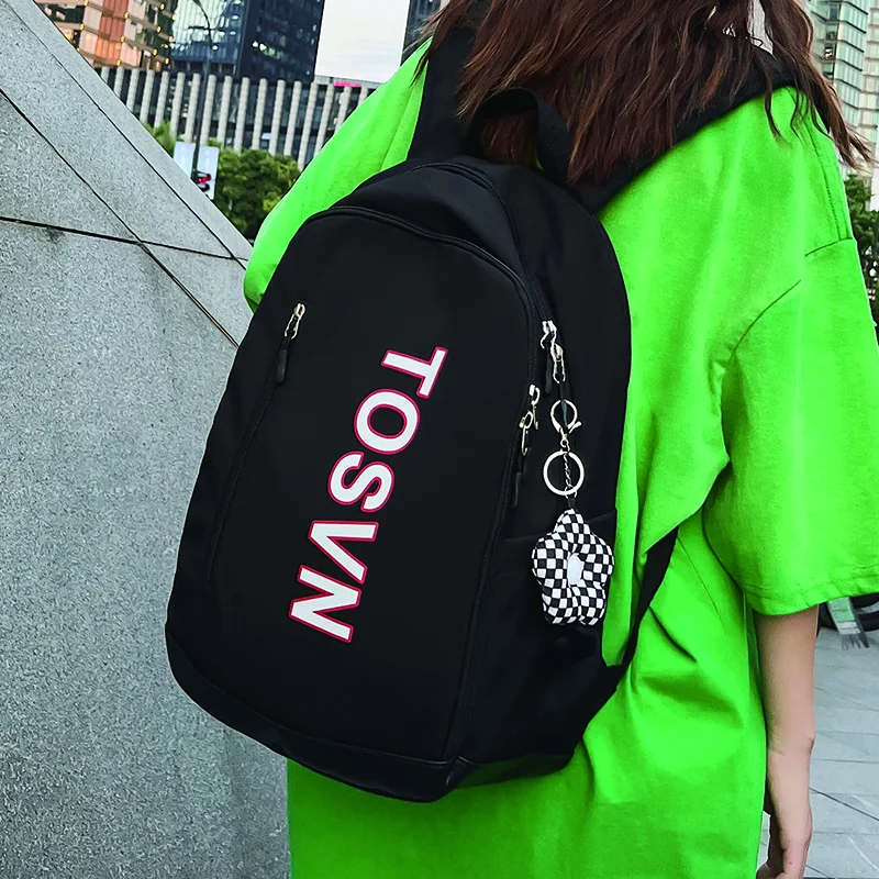 

New Women's Backpack for Teenagers Girls Nylon School Bag Female Student Large Preppy Style Bookbag High Quality Travel Rucksack