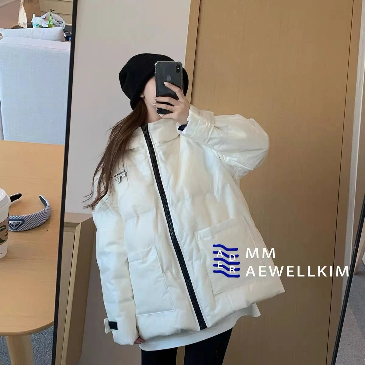 Ader error fashion brand winter men's and women's new high-quality transparent bright face couple hooded down jacket
