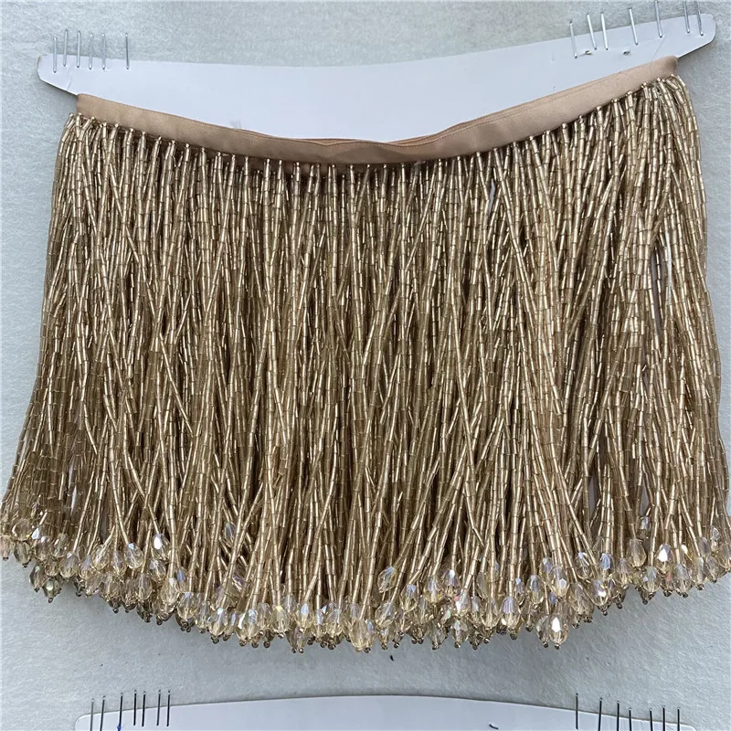 

wholesale 2metros/lot Fringe Tassel beads trim 15cm wide Home Textile stage performance dance Lace Ribbon