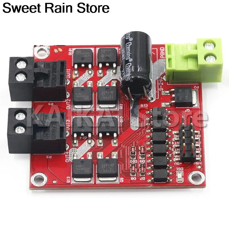 

2 Channel CH Dual H-bridge DC Motor Driver Module Positive / Negative Rotate PWM Regulation Optocoupler Isolation L298 7A 160W