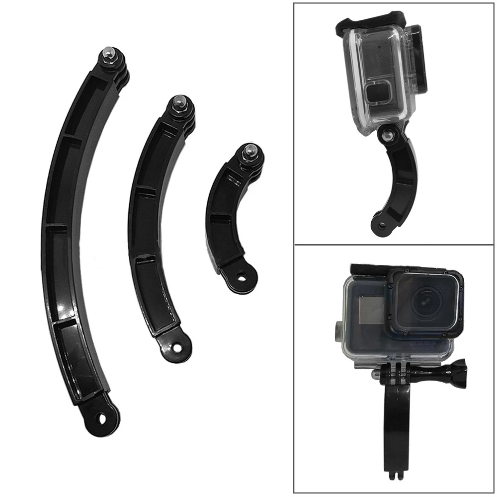 

3 Way Mount Helmet Extension Arm Curved Pole Selfie Stick for GoPro Go Pro 10 9 8 7 SJCAM Xiaomi Yi 4K DJI Camera Accessories