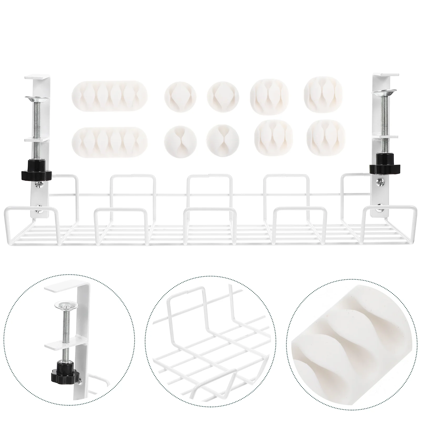 

Настольный стеллаж для хранения, металлические корзины, профессиональный кабель, удобная организация под стол, управление аксессуарами из углеродистой стали