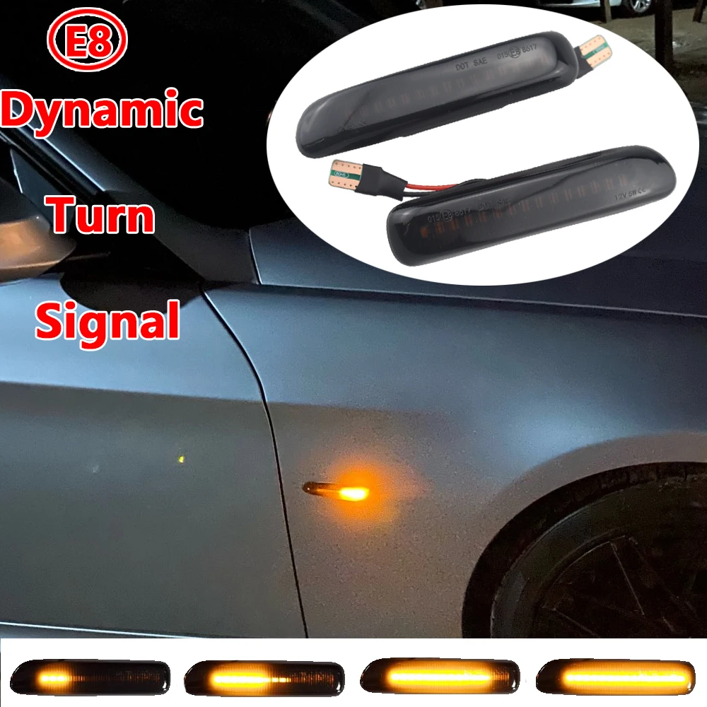 2X LED Dynamic Side Marker Turn Signal Blinker Flowing Water Blinker Flashing Light For BMW E46 3er Limo Coupe Compact Cabriolet