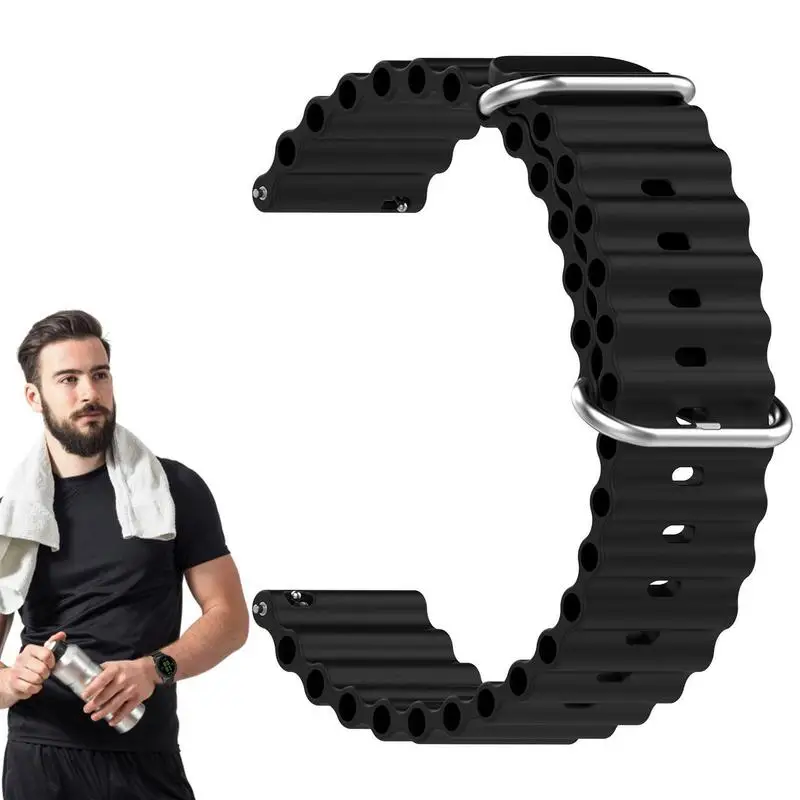 

Solid Colour Silicone Strap For Honor Watch GS 3 GS PRO Stainless Steel Buckle For Gear S3 Gear S3