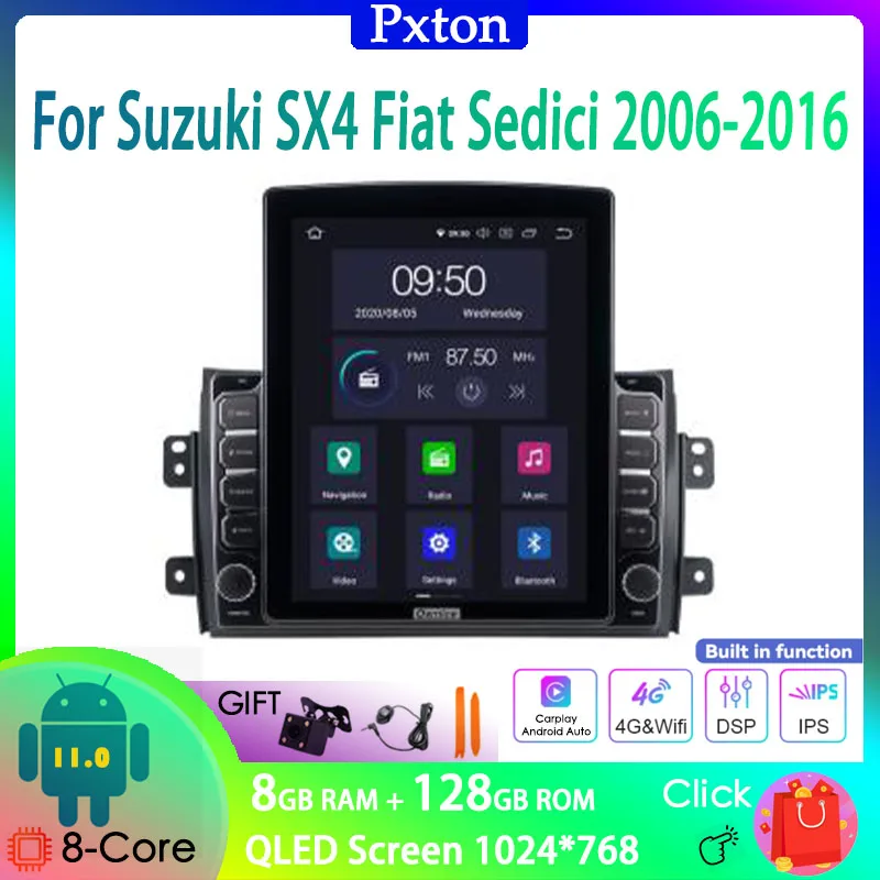 

Автомобильный мультимедийный проигрыватель pdonson Tesla на Android с экраном для Suzuki SX4 Fiat Sedici 2006-2016 Carplay Auto 8G + 128G 4G WIFI