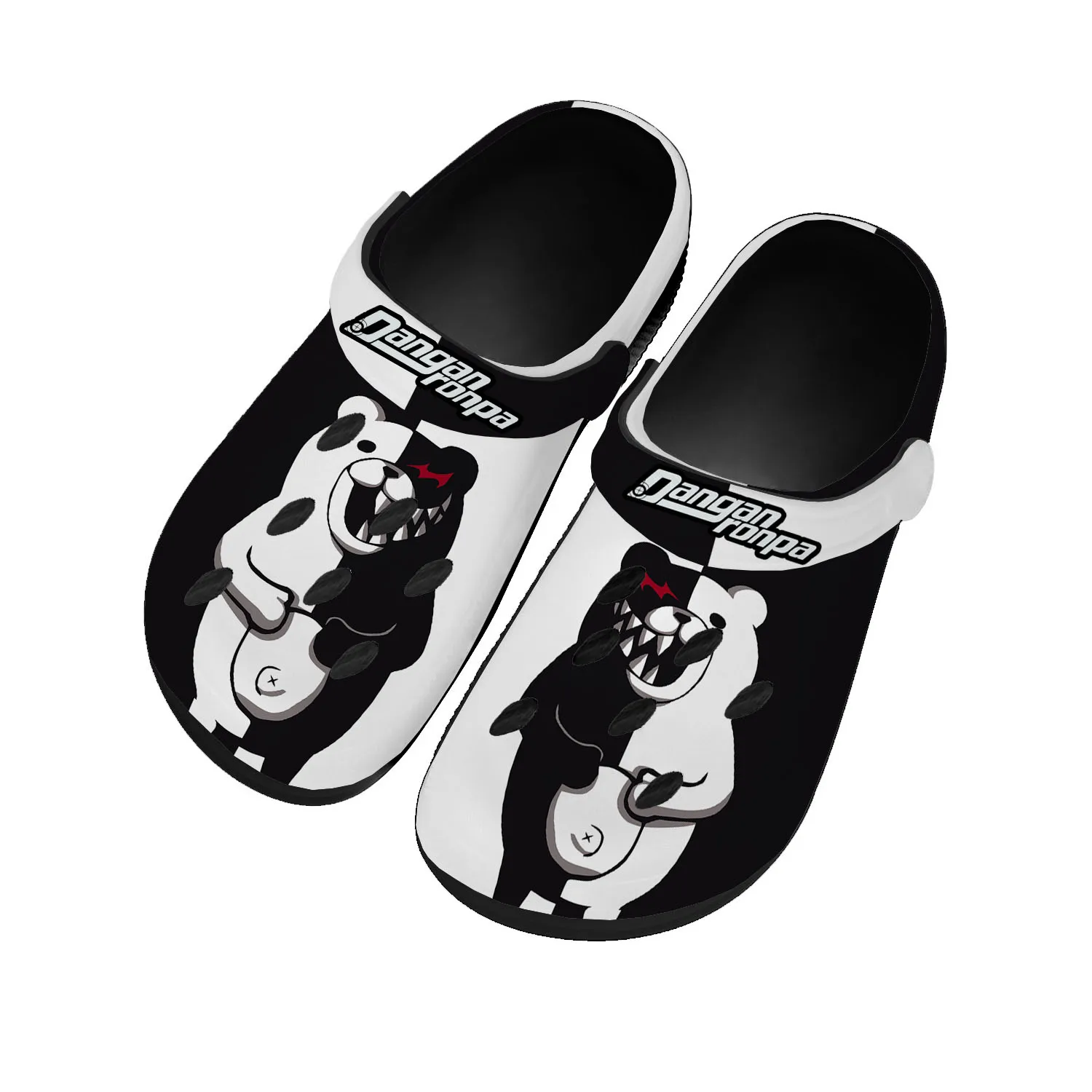 

Cartoon Game Danganronpa Monokuma Movie Home Clogs Men Women Teenager Tailor Made Water Shoes Garden Beach Hole Slippers Sandals
