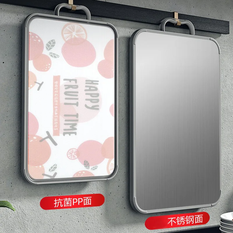 

Multifunctional Double Sided Kitchen Stainless Steel Thickened Anti Slip Cutting Board Antibacterial And Mold